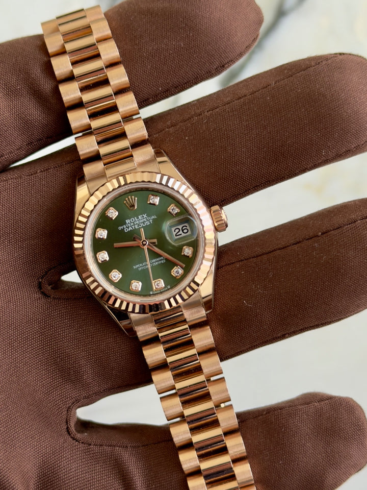 Rolex Lady-Datejust 28mm Green Diamond Dial