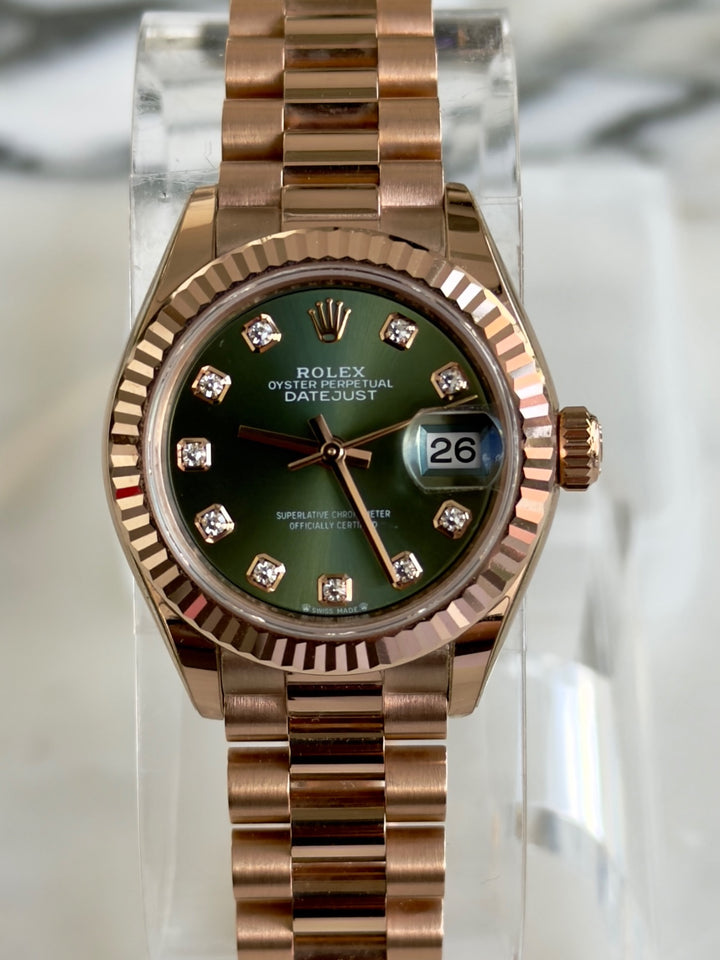 Rolex Lady-Datejust 28mm Green Diamond Dial