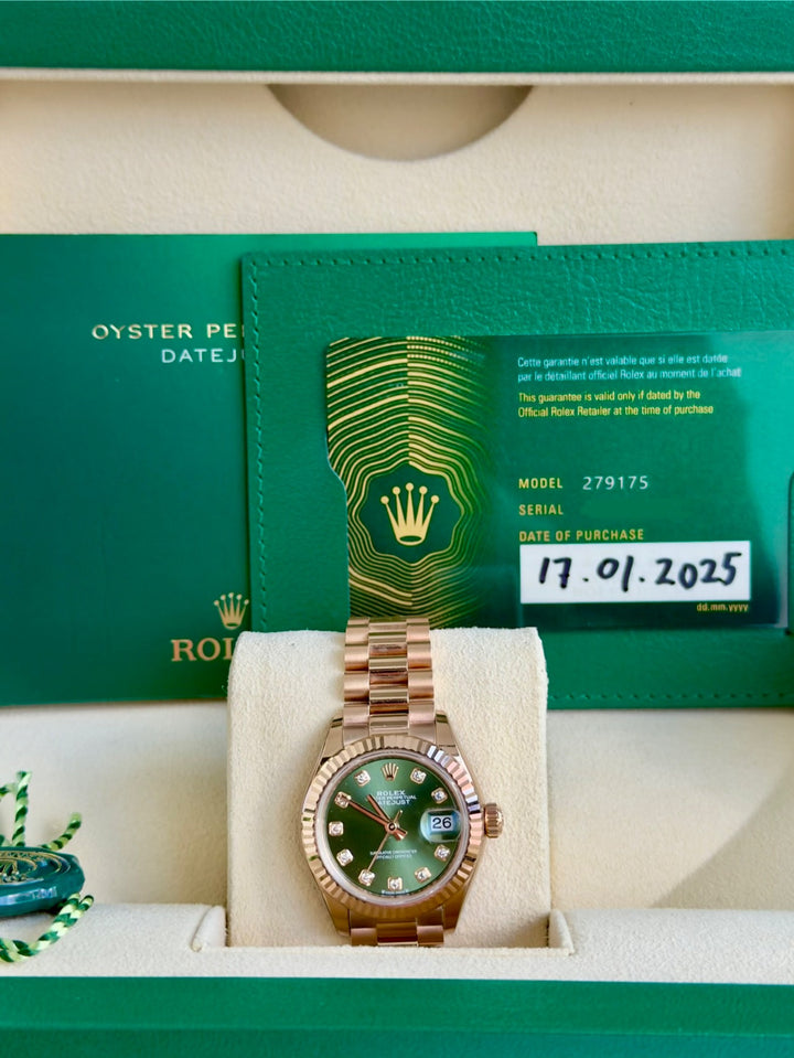 Rolex Lady-Datejust 28mm Green Diamond Dial